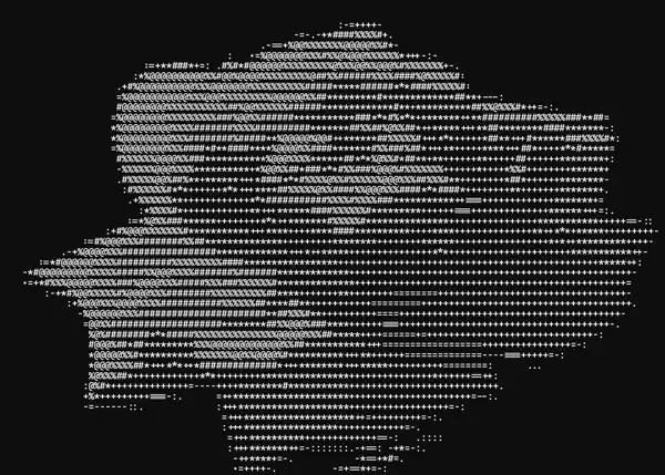 An ascii rose in bloom
